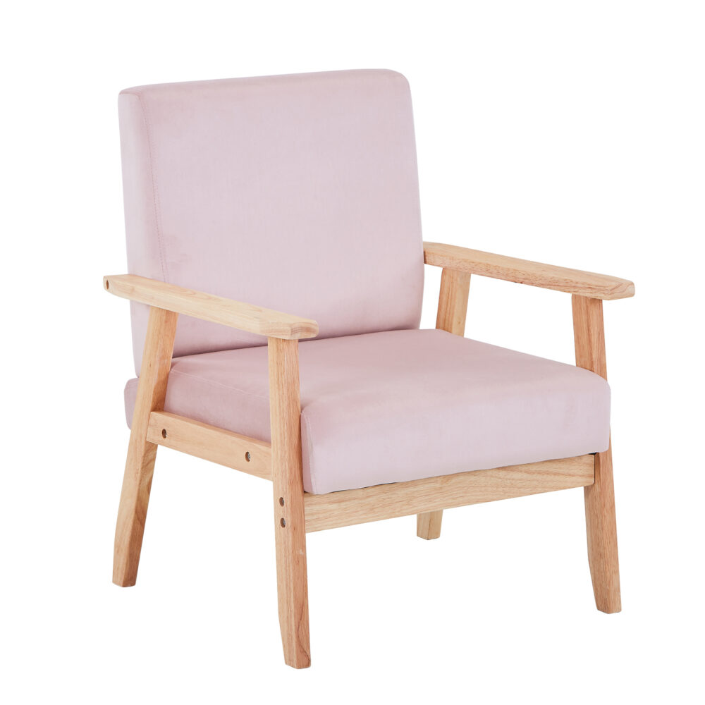 Velvet Accent Chair Relaxing Armchair With Solid Wood Frame For Living Room - Image 4