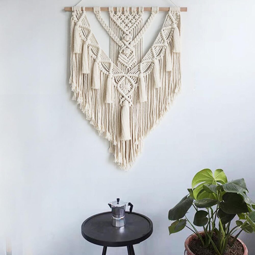Hand-woven Pendant Macrame Wall Hanging Boho Woven Tapestry Bohemian Crafts Room Decoration Gorgeous Tapestry For Home Decor - Image 4