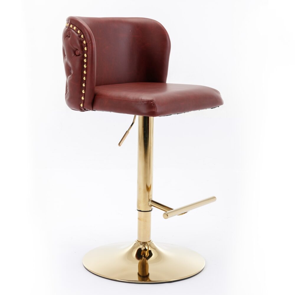 A A Furniture Swivel Barstools Adjustable Height, Modern PU Upholstered Stools - Image 3