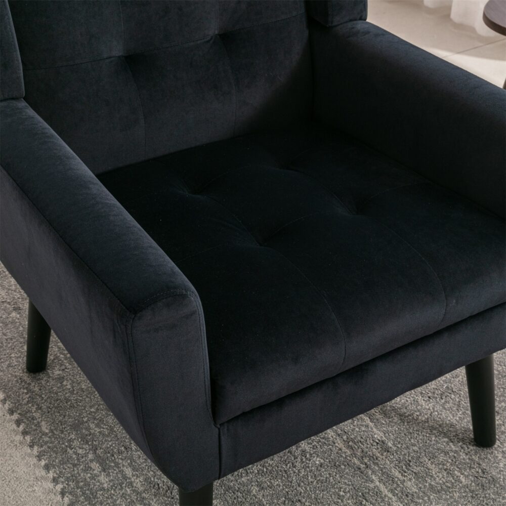 Modern Soft Velvet Ergonomic Accent Chair For Living Room, Bedroom - Home Chair - Image 6