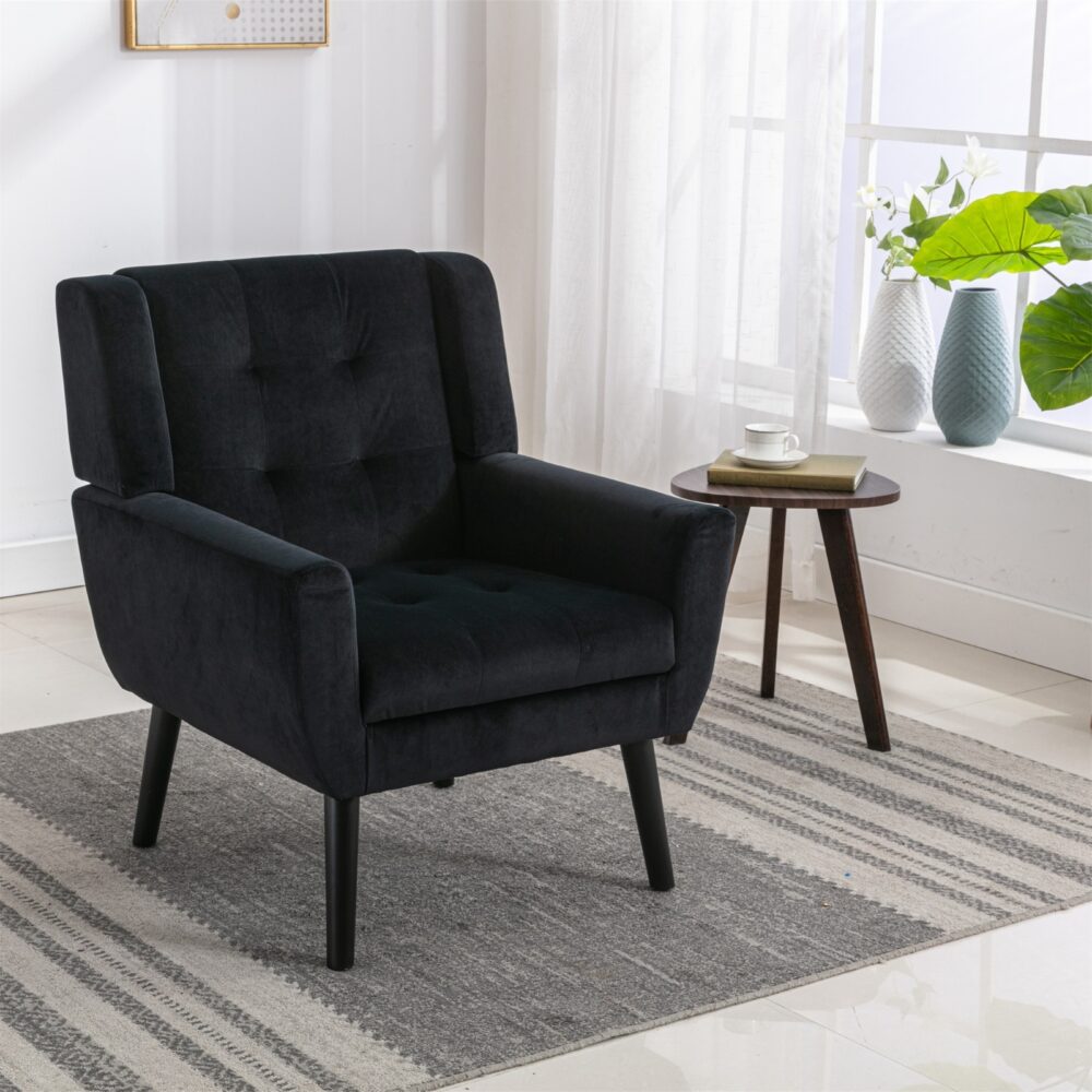 Modern Soft Velvet Ergonomic Accent Chair For Living Room, Bedroom - Home Chair - Image 5