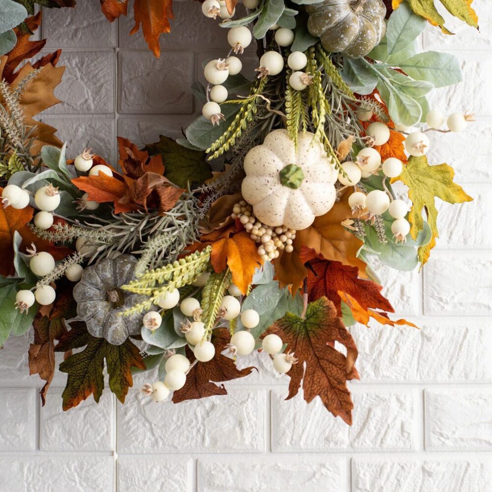 Halloween Thanksgiving Autumn Frost Leaf Pumpkin Simulation Garland Props Home Decor - Image 3