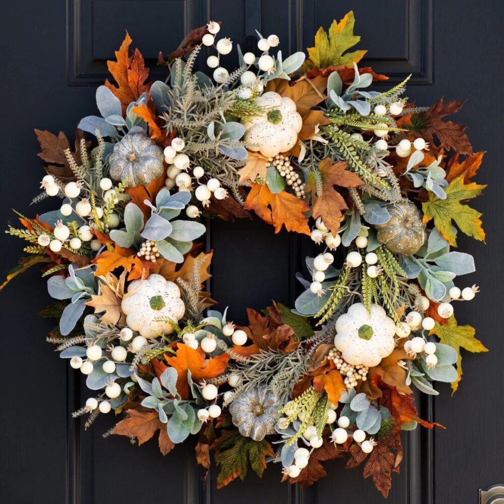 Halloween Thanksgiving Autumn Frost Leaf Pumpkin Simulation Garland Props Home Decor - Image 5